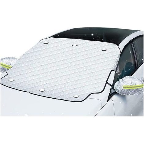 Housse de protection pour pare-brise de voiture, fixation magnétique, pliable, amovible, pour la neige, la glace, le gel, la poussière, le soleil (170 x 140 cm) (1/5)
