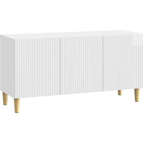 TV Cabinet High Gloss White 99 x 34.5 x 50 cm Engineered Wood vidaXL