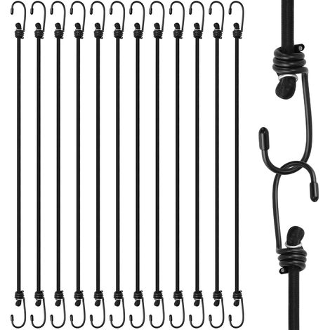 12 Pack 60cm Bungee Cord with Hooks, Multipurpose Elastic Straps for Luggage, Camping (1/5)