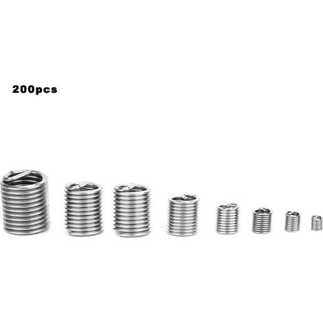 200 inserts filetés en acier inoxydable 304, assortiment M3-M12 (1/5)