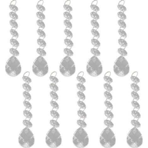 10 Perles acryliques de remplacement pour lustre, pendentifs transparents en glaçon, décoration de lampe (1/5)