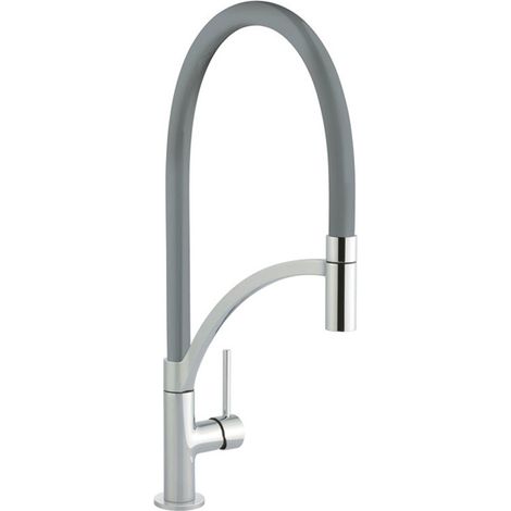 Prima Swan Neck Pull Out Single Lever Kitchen Sink Mixer Tap - Gun Metal (1/2)