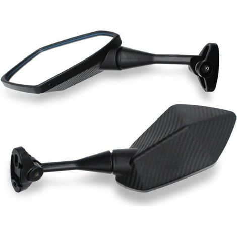 Rétroviseur Moto - Rotatif 360° - Miroir Convexe Pentagonal - Tige Pliable en ABS - Pour Motocyclette - Lot de 2 (1/5)
