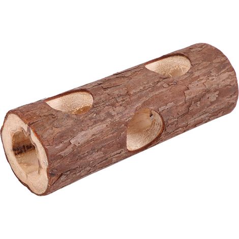 1 tunnel en bois, pour lapin furet hamster cochon d'Inde, exercice et mastication, taille S, diamètre 4,5 cm, longueur 15 cm (1/5)