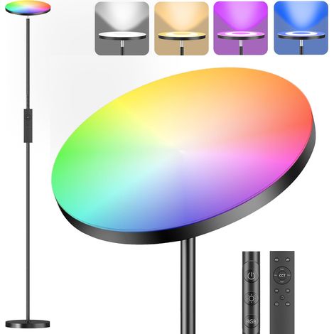 Lampadaire sur Pied Salon 36W LED, 3000LM Super Lumineux Lampadaire Dimmable, 2700K-6500K RGB Dimmable, Télécommande et Contrôle Tactile pour Salon Chambre et Bureau (1/5)