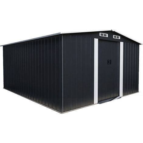 Metallgerätehaus mit Schiebetür "Boston" - 13 m² - Grau