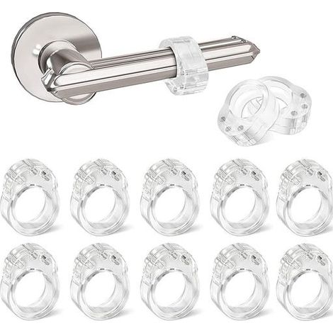 Lot de 12 protège-portes en silicone transparent, anti-choc et anti-bruit, flexible et extensible, idéal pour poignées de porte, murs, meubles et fenêtres, protection durable et discrète. (1/3)