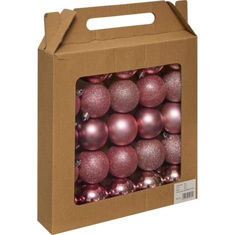 Déco de sapin Lot de 25 Boules de Noël D 6 cm - Rose - Feeric Christmas (1/5)