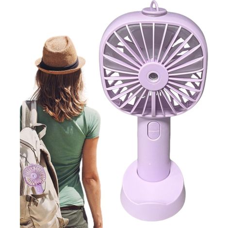 CSPARKV Handheld Fan, Rechargeable Portable Fan 3 Speeds Rechargeable Misting Fan - Small Outdoor Misting Fan, Multifunctional Desk Fan for Home (1/5)