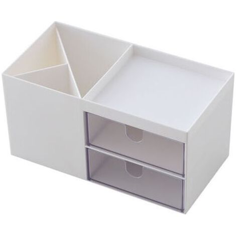 Desktop organizer con cassetti, porta penna, cassetti, bianco, desktop organizer, tabella organizzatore, multifunzionale, bianco (1/5)