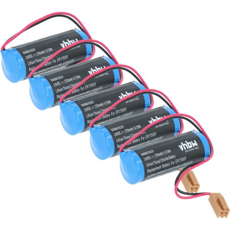 vhbw 5x Battery Replacement for Maxell ER17/33 for CNC Router, CNC Controller (2700 mAh, 3.6 V, Li-MnO2)
