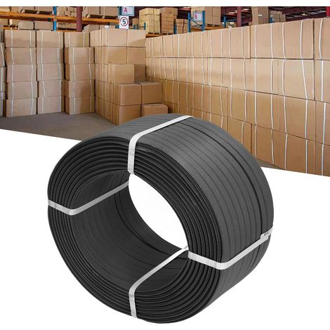 Rolle schwarzes Polypropylen (PP)-Handumreifungsband, 9 kg, einköpfig, 10 Stärke. (1/5)