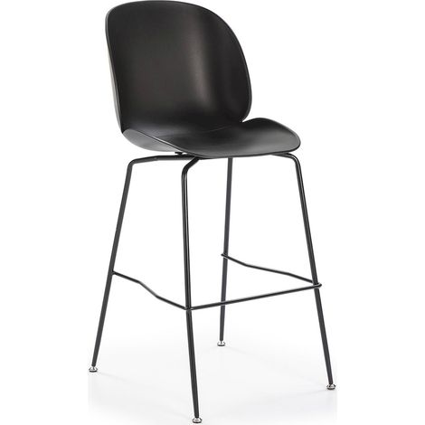 Tabouret Haut Design Élégant Noir ABS - Noir intense sophistiqué (1/4)