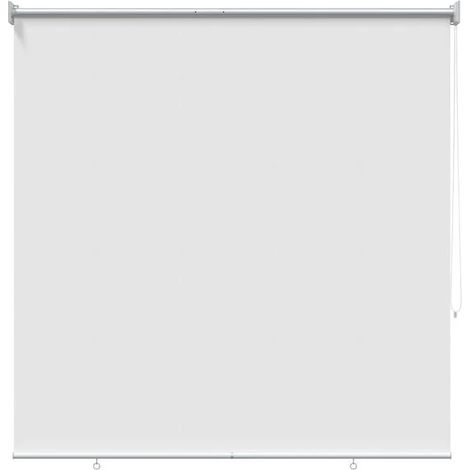 Store enrouleur avec protection UV, blanc, 140 x 140 cm, polyester. (1/5)