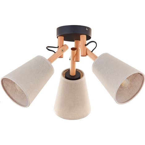 TK Lighting Vaio 574 lámpara de techo negro madera clara gris-beige (1/5)