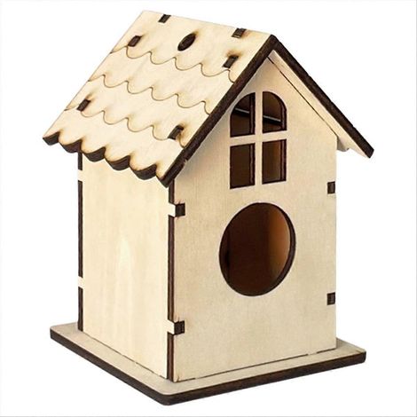 Nid d'oiseau en bois à faire soi-même, nichoir en bois, cage à oiseaux artisanale, assemblage de nids d'oiseaux (1/5)