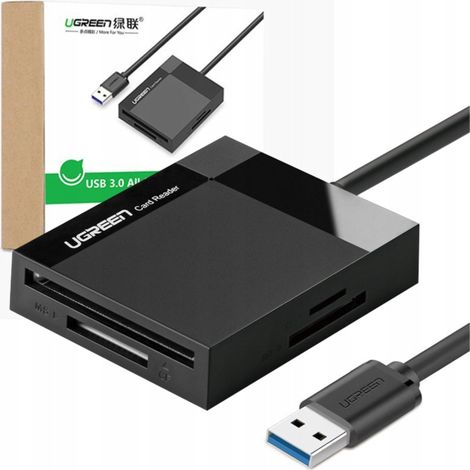 Lettore di schede USB 3.0 4 in 1 Ugreen CR125, cavo da 0,5 m (nero) (1/5)