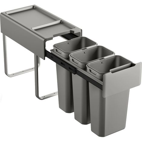SVITA EM3x10 Einbaumülleimer 30L (3x10L) 3 Fächer mit Deckel Mülltrennsystem