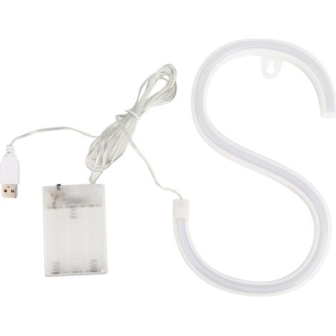Panneau lumineux néon LED en forme de lettre S, décoration murale décorative pour fête de noël, multicolore (1/5)