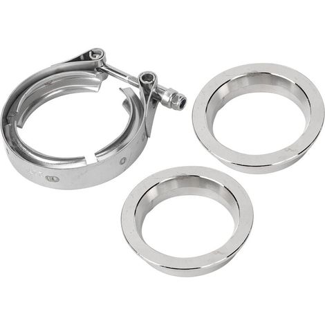 Collier de serrage en V en acier inoxydable avec bride pour tuyau d'échappement automatique (2,25 pouces-57 mm) (1/4)
