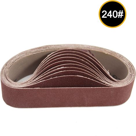 GARRYFIZH Lot de 10 bandes abrasives 30 x 330 mm, grain 240, pour ponceuses rotatives