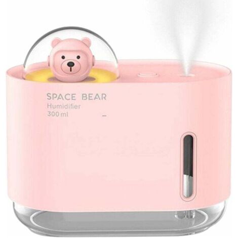 Humidificateurs Pour Chambre Humidificateur de chambre Space Bear Humidificateur à brouillard froid de 300 ml pour chambre d'enfant, arrêt automatique, éclairage de nuit, interface USB, sans filtre (1/5)