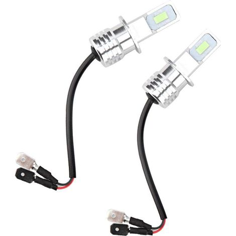 pour ampoule h3 led Ampoule de Phare Antibrouillard de Voiture, 2Pcs H3 80W 8000K Lampe de Phare Antibrouillard à LED Ice Blue12-24V (Universel).