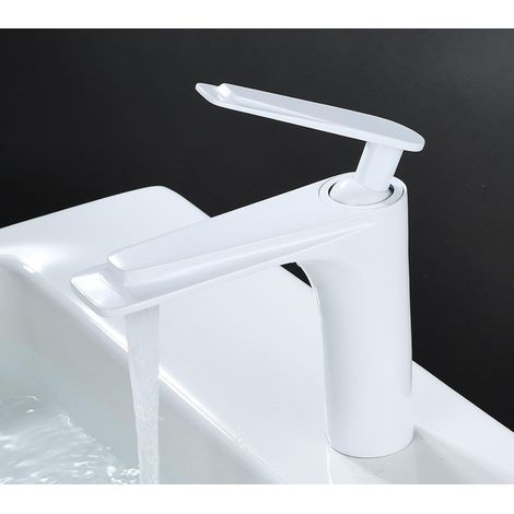 Mitigeur pour vasque - cuivre - blanc - eau chaude/froide (1/5)