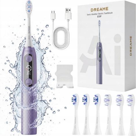 CEPILLO DE DIENTES EL脡CTRICO DREAME E10F P脷RPURA SONICO, 6 CABEZALES