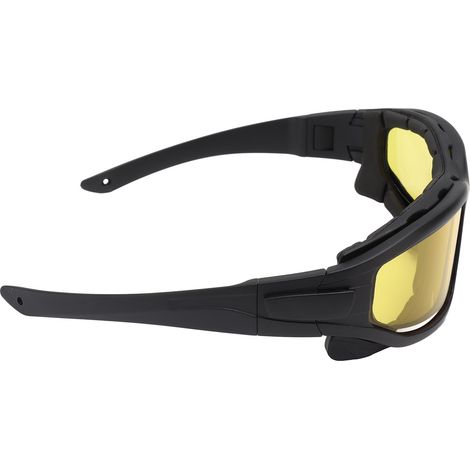Antibeschlag-, Doppelschicht-, kratzfeste, stoßfeste und UV-schützende Brille mit bernsteinfarbenem Brillenband (1/5)