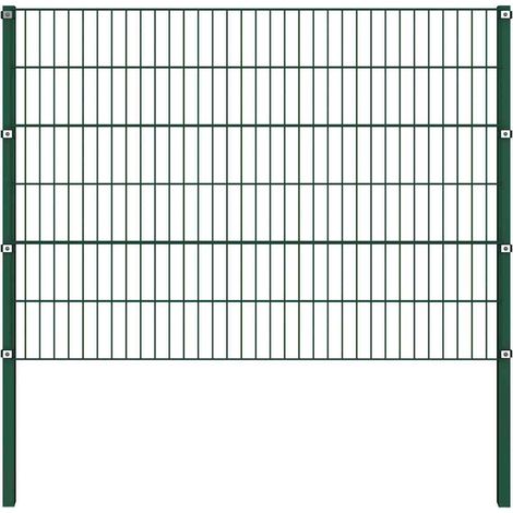 Maison Exclusive - Zaunelement mit Pfosten Eisen 349 x 120 cm Grü