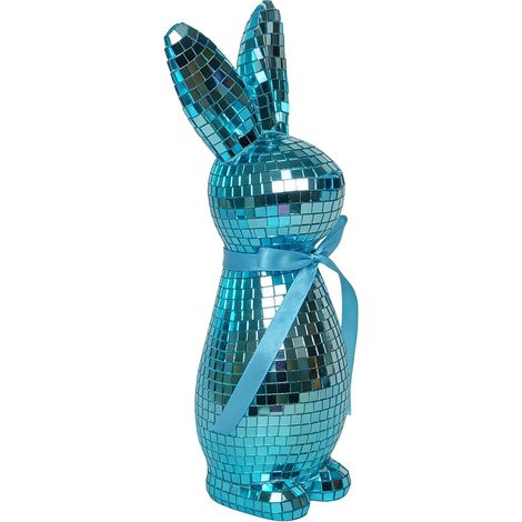Disco Ball Lapin Boule à Facettes Statue ornementale de lapin de Pâques Objet de Collection Lapin pour la Maison Printemps Fête Salon Chambre Entrée Bureau (1/5)