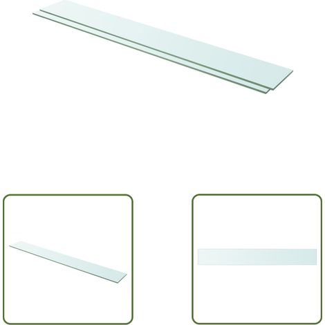 The Living Store Panneaux d'étagère 2 pcs Verre Transparent 110 x 15 cm - Etagere Murale - Étagère Transparente - Étagère Verre Trempé - Décoration Murale - Rangement Mural (1/3)
