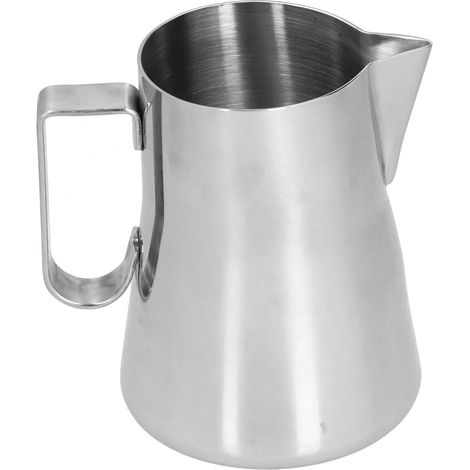 Pitcher à lait inoxydable 350ml pour mousse à café, design élégant et unique, tasse à lait pour barista, garland style.