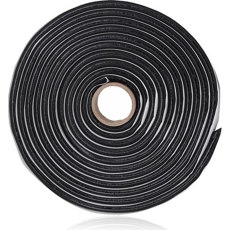 Cordon rond en butyle - 6 mm x 6 m - Ruban en butyle - Noir - Ruban bitumé - Mastic d'étanchéité pour appareils ménagers, phares, fenêtres, pare-brise, feux arrière (1/5)