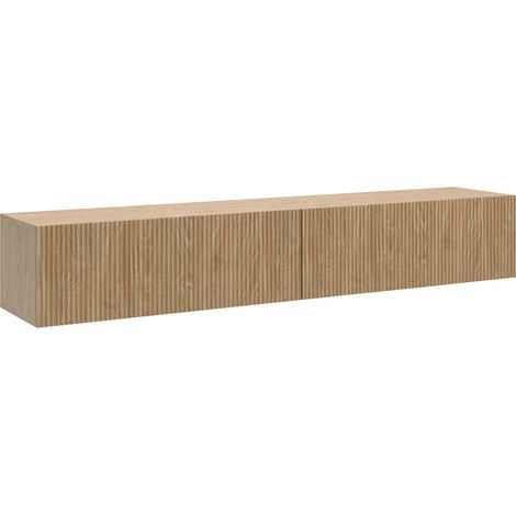 Selsey – Meuble TV suspendu 175 cm – Chêne huilé – Style Japandi – Rangement anti-poussière – Ouverture Push-to-Open (1/5)