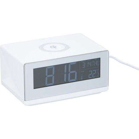 Reloj despertador con cargador inalámbrico 5 w