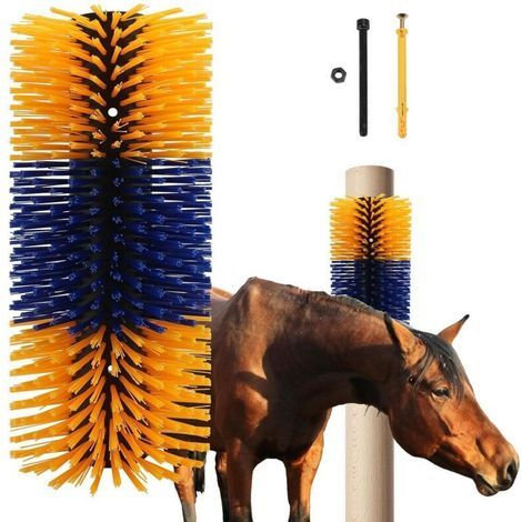 Brosses à gratter pour bétail, brosse à cheval, brosse de massage complet pour soulager les démangeaisons sur le dos du bétail, brosses pour chevaux, vaches, moutons, cochons (1/4)