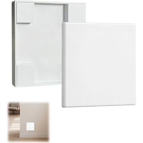 Lot de 2 plaques murales vierges en plastique 8,6 x 8,6 cm blanc, pour prises ou interrupteurs non utilisés (1/5)