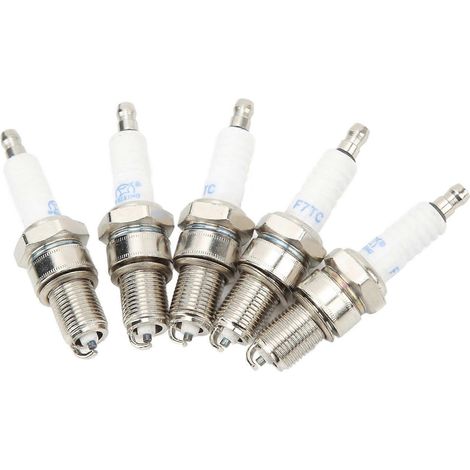 Cinq bougies d'allumage F7TC, compatibles avec le moteur Champion 196cc 6,5 ch. (1/5)