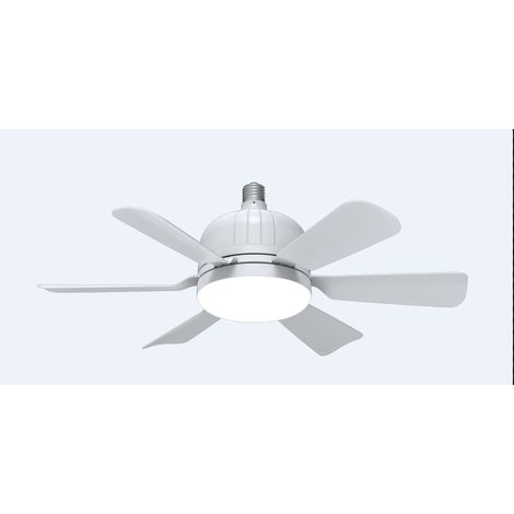 Ventilateur de plafond avec éclairage LED et télécommande, fixation à vis plate de 45 cm, lampe à intensité variable (3000-4500 K) pour chambre, cuisine, buanderie et garage. (1/5)