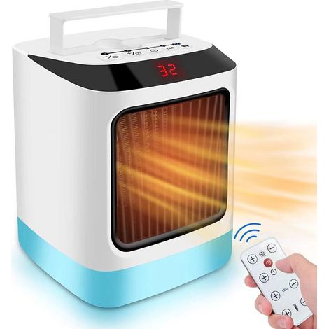 Chauffage Chauffage Électrique Refroidisseur D'air De Bureau Mini Chauffage Vertical Air Chaud Mini Chauffage pour Salon Portable Chauffage Rapide en 3 Secondes 13 16.7cm Blanc 1 Pièce (1/4)