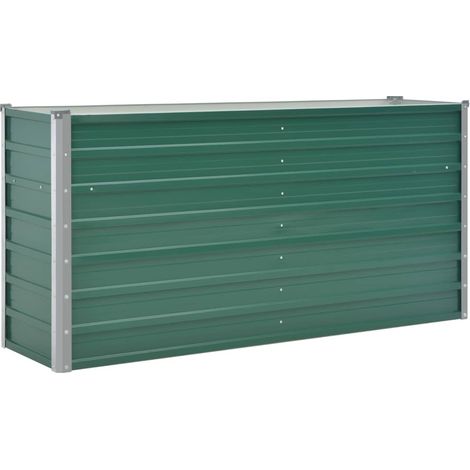 Jardinera elevada para plantas y flores acero galvanizado 160 x 40 x 77 cm verde 020001094 (1/5)