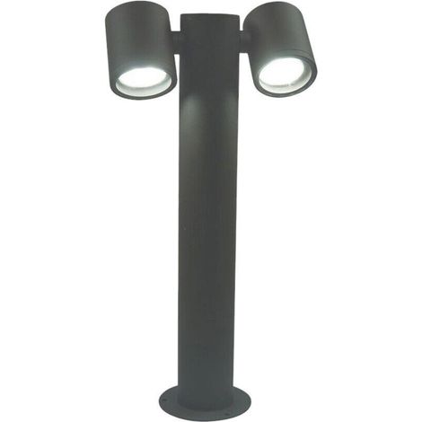 TRADE SHOP - Lampione Giardino Moderno Con Diffusori Orientabili Lampada Attaco Gu10 Ip44 539pb-b440 - Grigio