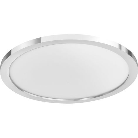 OSRAM Plafonnier de salle de bain ORBIS DISC 300mm, chrome, 18W, 2200lm, lumière blanche chaude à froide, contrôlable par interrupteur, design ultra fin, IP44, 3000K-4000K.