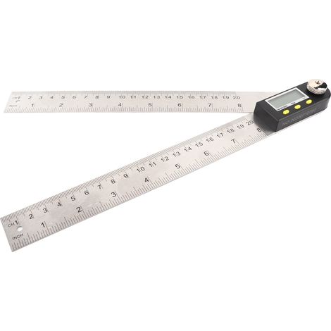 Rapporteur d'angle numérique LCD 200 mm en acier inoxydable, goniomètre, règle électronique (1/5)