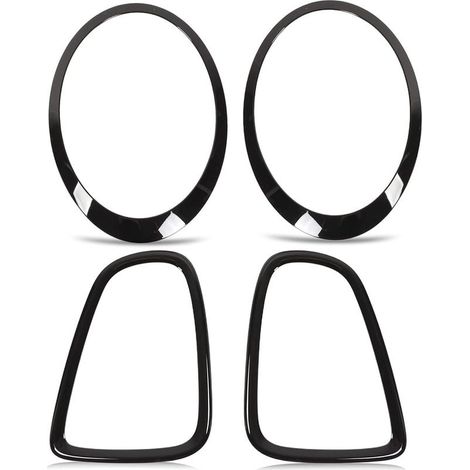 Kit de garnitures de phare avant et arrière pour Mini R56 R57 R58 R59 Noir brillant Matériaux ABS et PP Installation facile