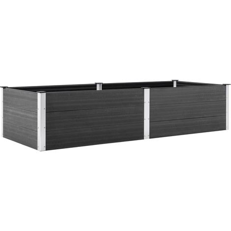 Fioriera rialzata per piante e fiori giardino 250 x 100 x 54 cm WPC grigio 020001024