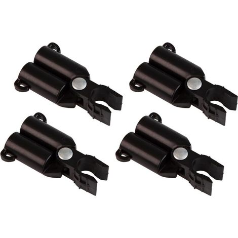 V-förmige Rankgitterverbinder, Rankgittergelenk, Pflanzenstützhalterung, Stangenclipverbinder, Ø 16 mm, 4 Stück, schwarz