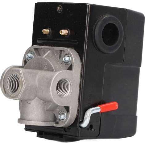 Pressostat pour compresseur d'air à 4 ports avec levier marche/arrêt en métal et dispositif de décharge (1/5)
